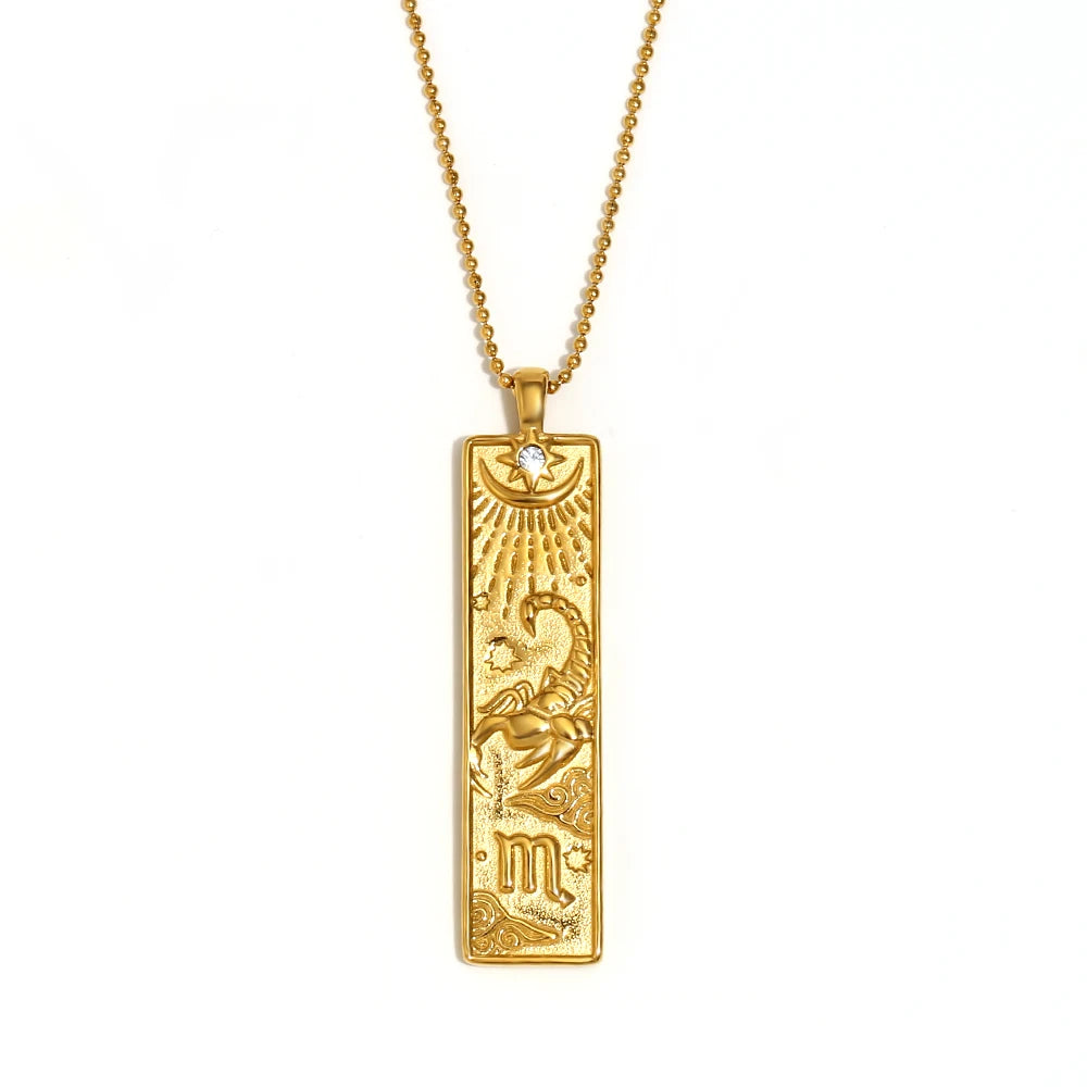 Written in the Stars – Gemini Constellation Pendant Necklace (Silver Tone)