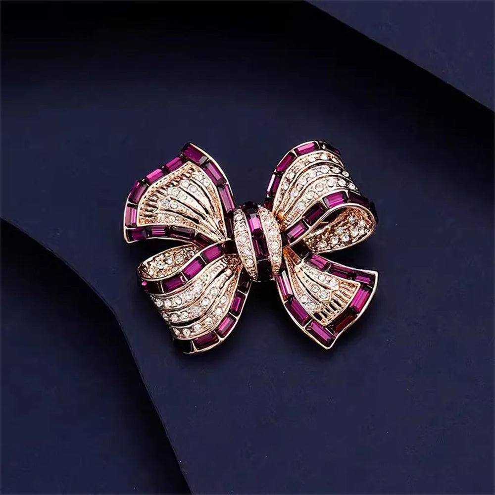 Crystal Blue Bowknot Brooch — A Vintage-Style Little Treasure