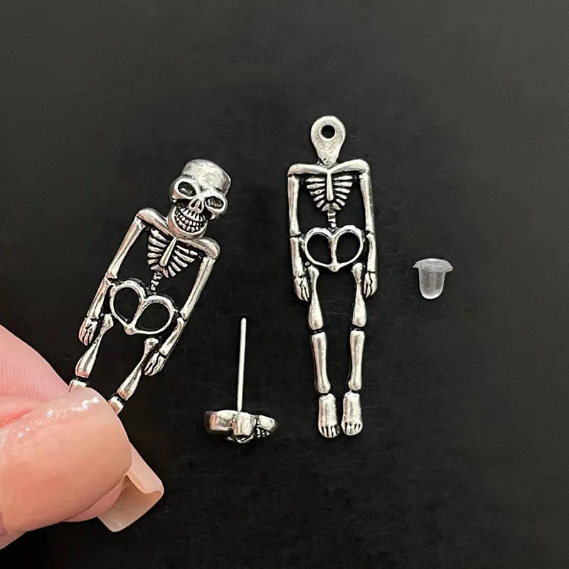 Halloween Skull Skeleton Dangle Earrings – Spooky-Cute Little Dangles for Your Haunted Heart