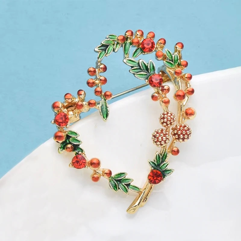 French-Style Fruit & Heart Brooch – A Berry Sweet Little Pin