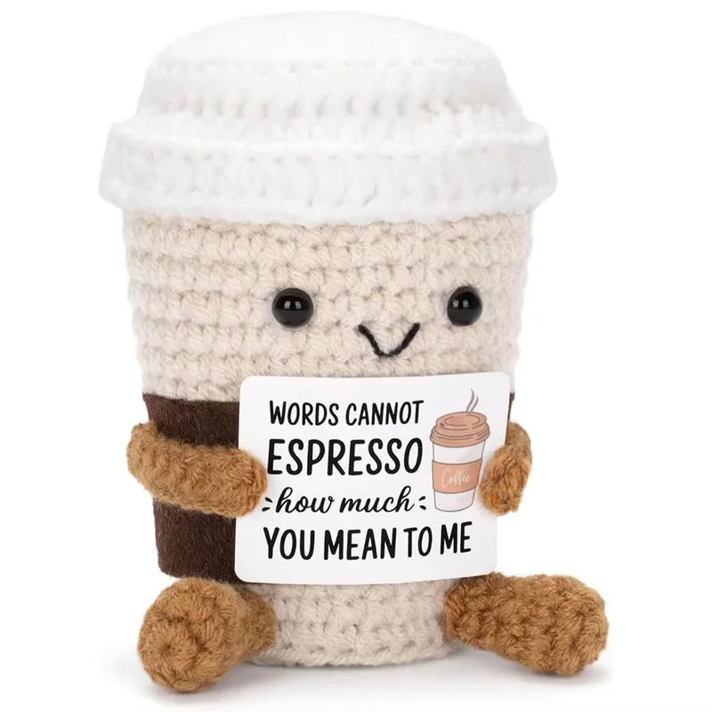 Positive Potato Plush – Tiny Knit Buddy with Affirmation Card