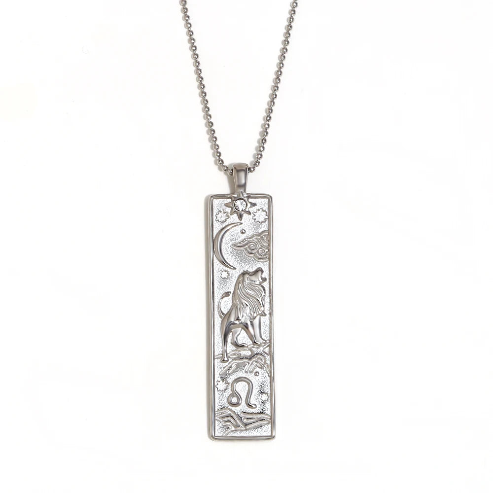 Written in the Stars – Gemini Constellation Pendant Necklace (Silver Tone)